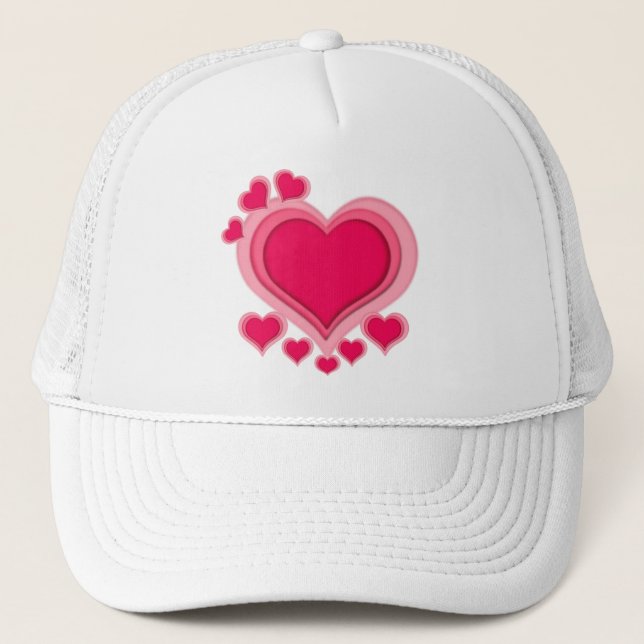 Casquette Romantique Coeur rose Saint Valentin (Devant)