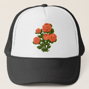 Casquette Rose Bush Rose Orange Fleurs Rose Jardin Floral.