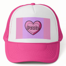 Casquette rose-coeur mignon