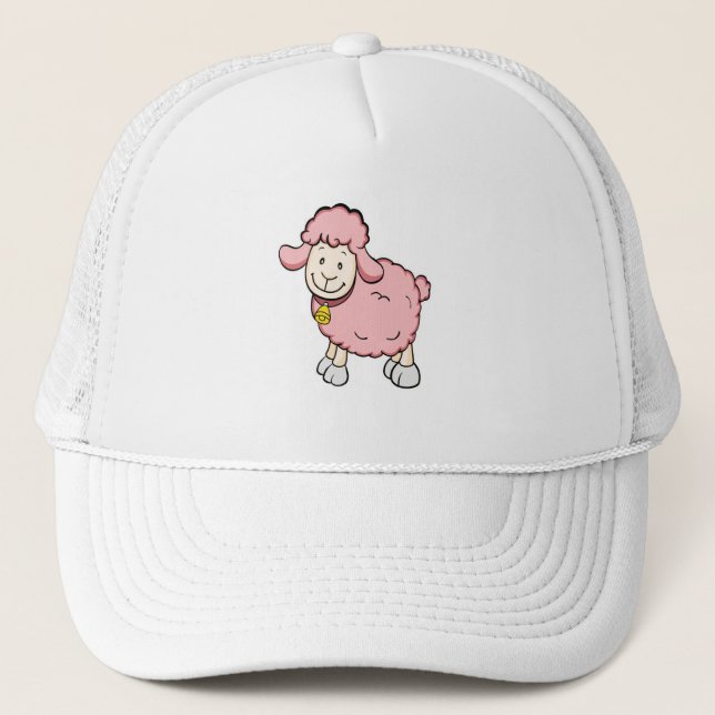 Casquette rose de moutons (Devant)