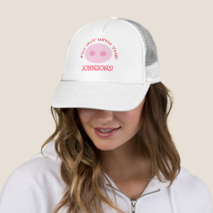 Casquette rose drôle de chef de BBQ de la Réunio