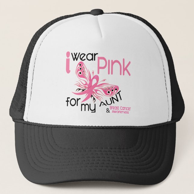 Casquette ROSE d'USAGE du cancer du sein I POUR MA TANTE 45 (Devant)