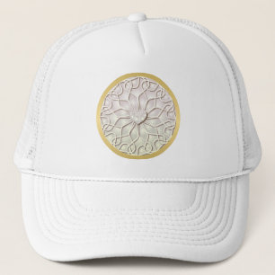 Casquette Rose Géométrique en Or LOVE Motif de Cœur