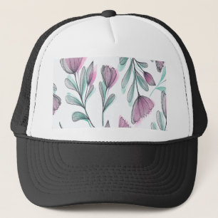 Casquette Roses violets