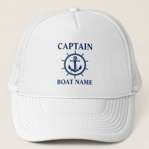 Casquette Roue nautique de capitaine Boat Name Anchor Rope