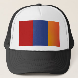 Casquette rouge bleu orange