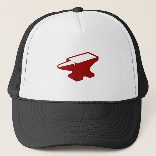 Casquette rouge de camionneur d'enclume de (Devant)