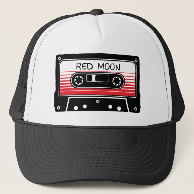 casquette ROUGE noir de cassette de lune (Devant)