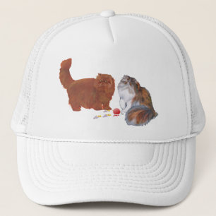 Casquette Rouge Persan et Persan calico avec ornement