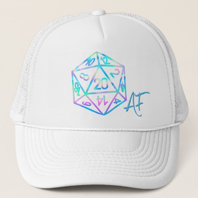 Casquette RPG Crit AF | Holo Retro PnP Tabletop Gamer Dice (Devant)