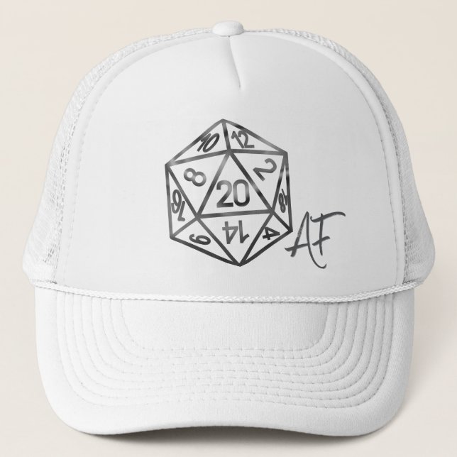 Casquette RPG Crit AF | Silver Fantasy Tabletop Gamer Dice (Devant)