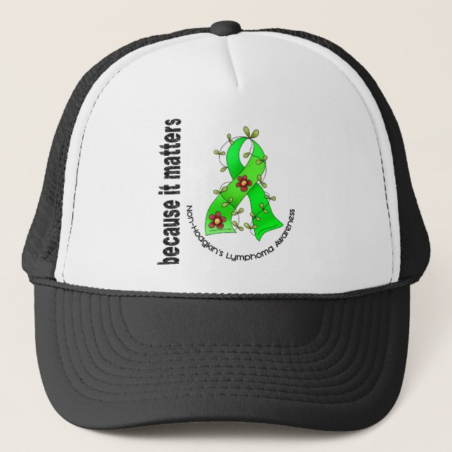 Casquette Ruban 3 de fleur de lymphome non Hodgkinien (Devant)