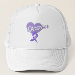 Casquette Ruban de coeur - survivant de lymphogranulomatose