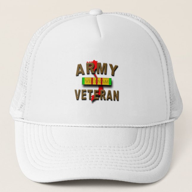 Casquette Ruban de service de combattant de Vietnam, ARMÉE (Devant)