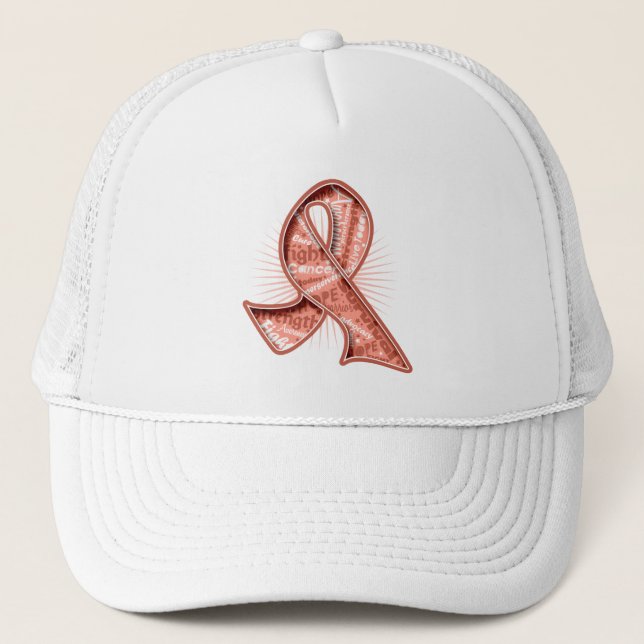 Casquette Ruban filigrane Uterine Cancer Slogan (Devant)