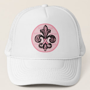 Casquette Ruban rose Fleur de lis