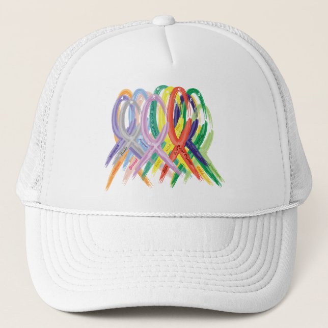 Casquette Rubans multicolores pour la sensibilisation (Devant)