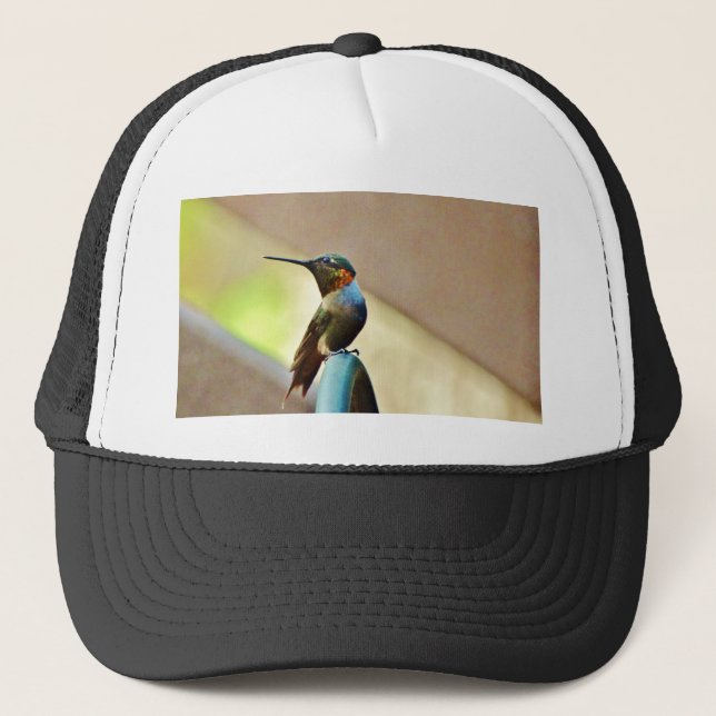 Casquette Ruby perché et petit colibri vert (Devant)