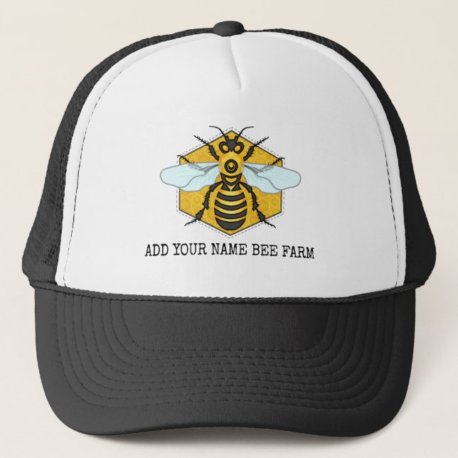 Casquette Rucher de ferme d'abeille de nid d'abeilles (Devant)