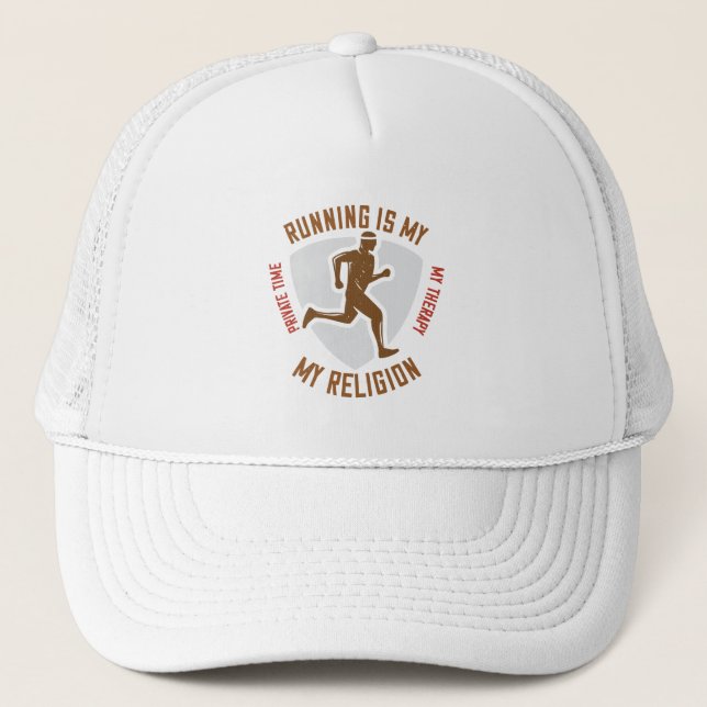 Casquette Running -Running est la thérapie et la religion (Devant)