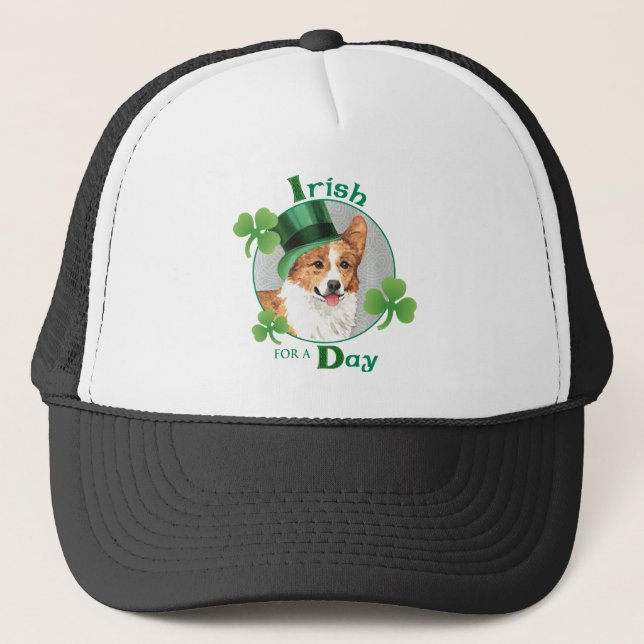 Casquette Saint Patrick's Day Pembroke Welsh Corgi (Devant)