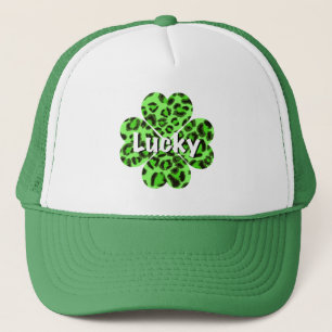 Casquette Saint-Patty’s day shamrock léopard de guépard vert