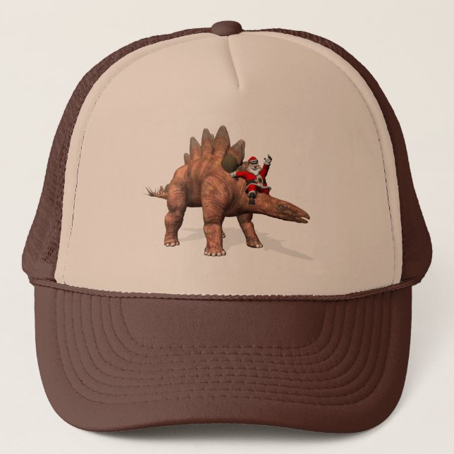 Casquette Santa Claus À cheval Sur Stegosaurus (Devant)
