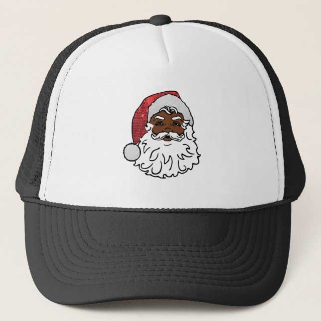 Casquette santa claus noir (Devant)