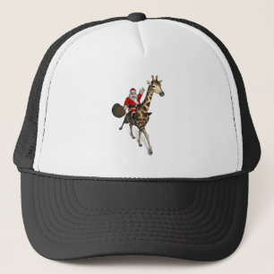 Casquette Santa Claus Riding A Giraffe
