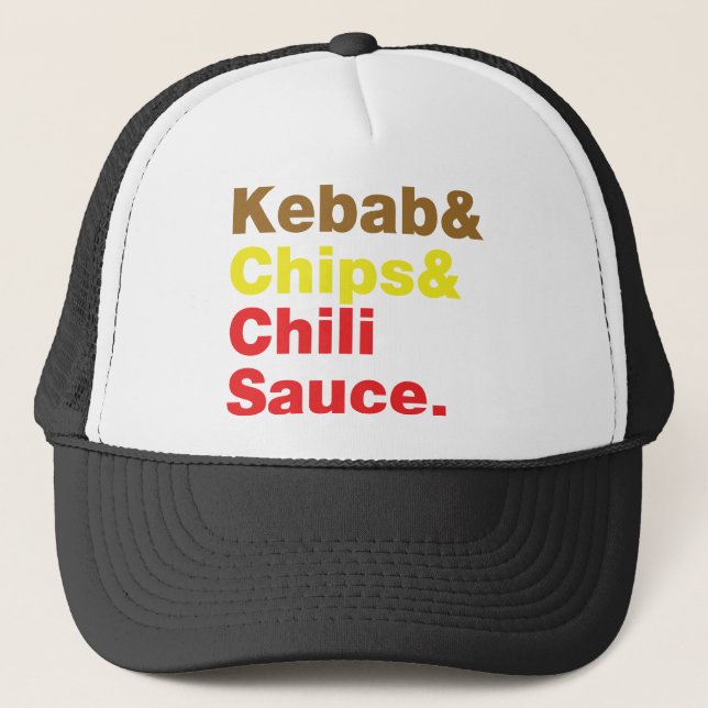 Casquette Sauce Kebab & Chips & Chili. (Devant)
