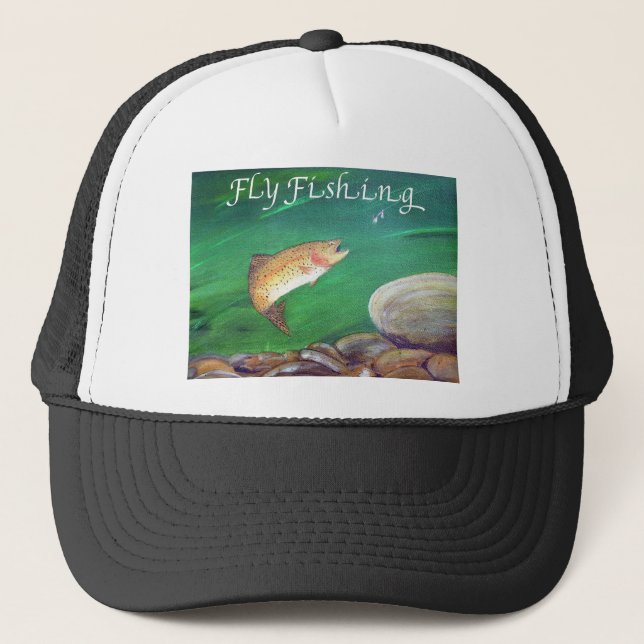 Casquette Saumon de truite de pêche à la mouche / Cadeau de  (Devant)