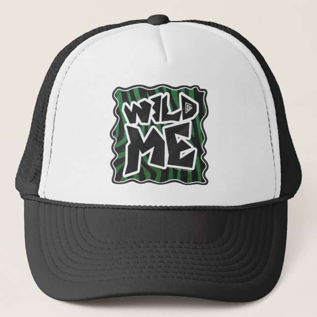 Casquette Sauvage Me motif vert et zèbre noir (Devant)