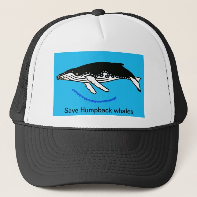 Casquette Sauvez les baleines à bosse - Faune marine - Océan (Devant)