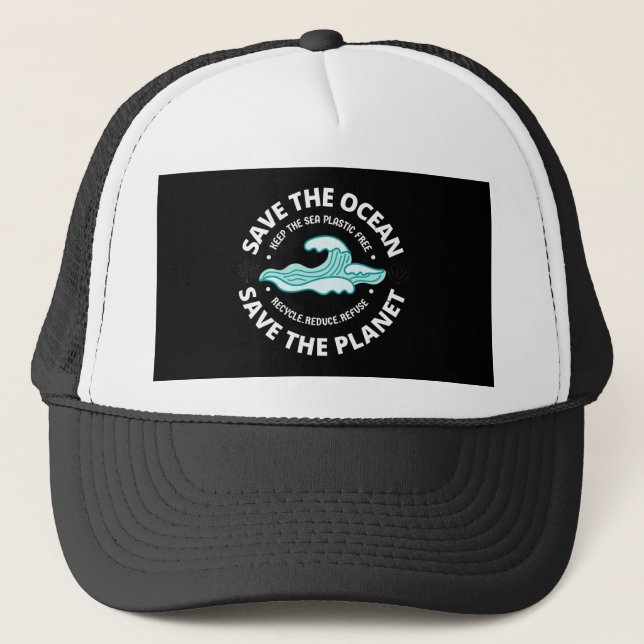 Casquette sauvez l'océan sauvez la planète camionneur chapea (Devant)