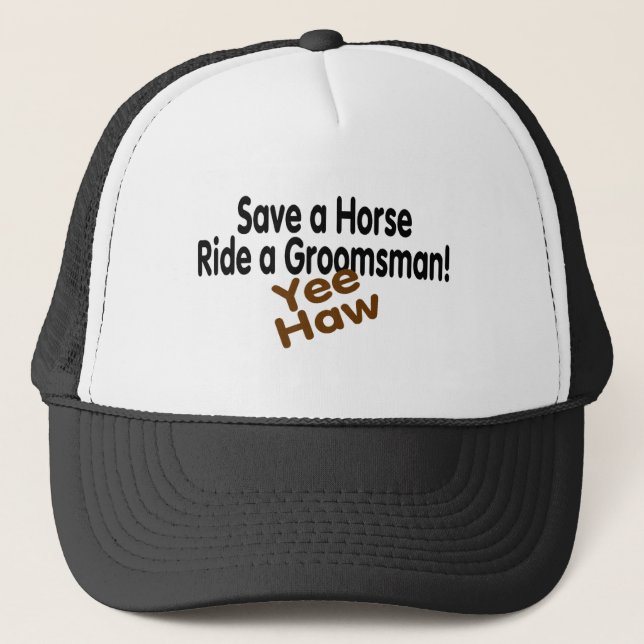 Casquette Sauvez un tour de cheval Groomsman (Devant)