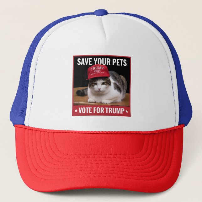 Casquette Save Your Pets Vote for Trump US Election Citation (Devant)