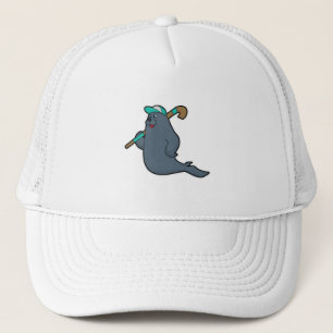 Casquette Sceau au hockey avec bâton de hockey