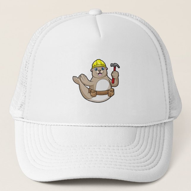 Casquette Sceller comme charpentier avec marteau et Casquett (Devant)