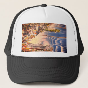 Casquette Scène de promenade vintage, Long Beach, Californie