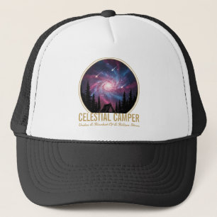 Casquette Scène nocturne de la galaxie du campeur céleste