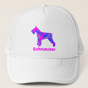 Casquette Schnauzer Chien mignon rose et bleu silhouette