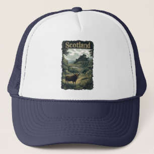 Casquette Scotland Design : Highland Cow, Castle, and Scener