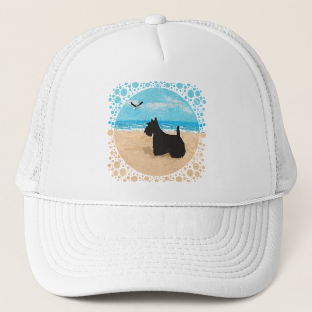 Casquette Scottie à la plage avec Seagull (Devant)