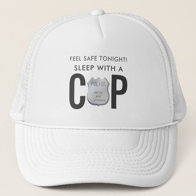 Casquette se sentir en sécurité drôle d'humour policier poli (Devant)