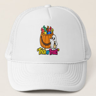 Casquette Seau de bonbons Halloween fantôme mignon pour Tric