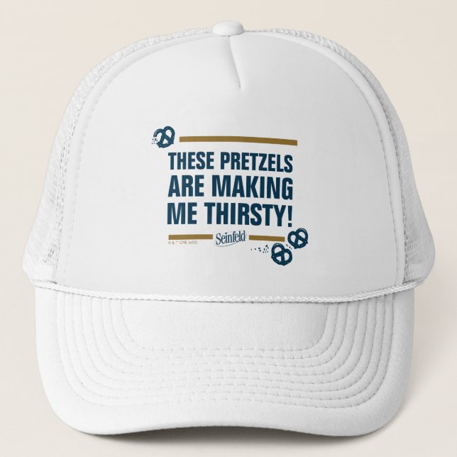 Casquette Seinfeld | Graphique de typographie "Ces Pretzels" (Devant)