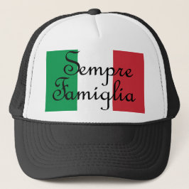 Casquette Sempre Famiglia et couleurs du drapeau italien