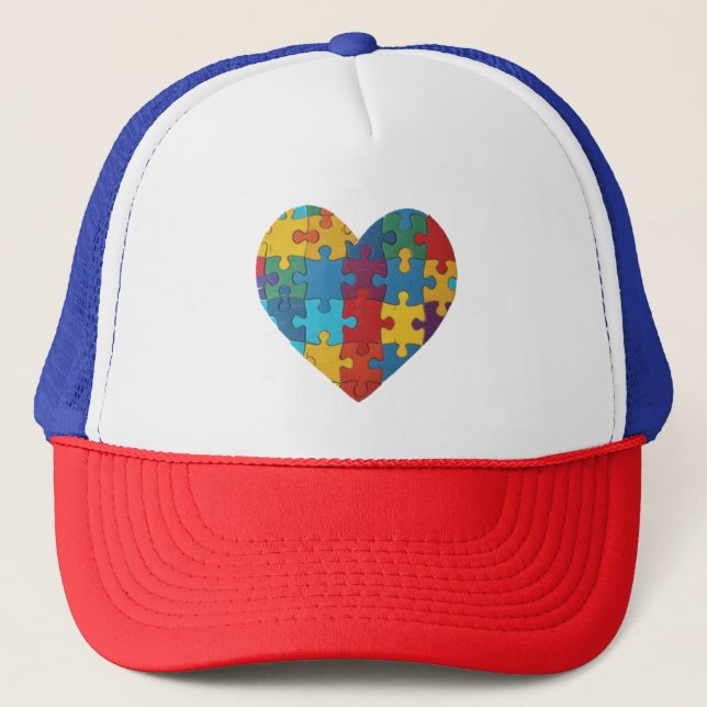 Casquette Sensibilisation sur l'autisme, Coeur, (Devant)