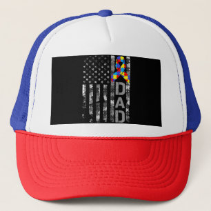 Casquette Sensibilisation sur l'autisme Papa USA Drapeau Fêt