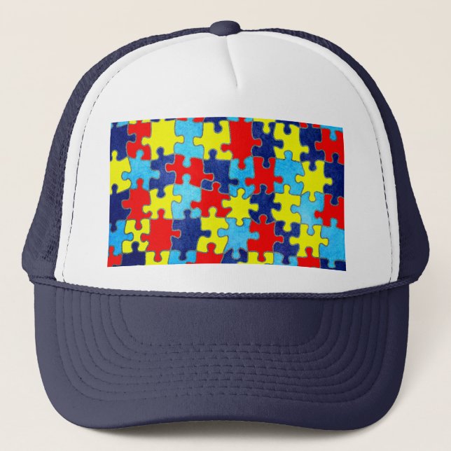 Casquette Sensibilisation sur l'autisme-Puzzle par Shirley T (Devant)